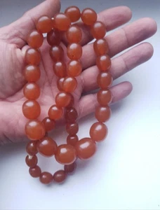 Vintage Soviet Natural Amber Beads Necklace Original Kaliningrad 65 g Butterscot - Picture 1 of 24