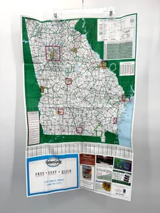 Georgia US Travel Map 1997 Highway Road Tourism Map 22" x 34" Vintage - Picture 1 of 4
