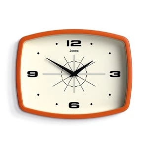 ® Film Wanduhr | Rechteckige Retro Uhr | 10 Zoll | Orange | Cool Mid Ce... - Bild 1 von 7