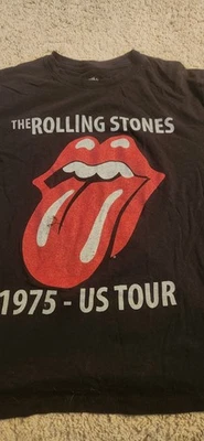 The Rolling Stones 1975 - US Tour  Officially Licensed T Shirt Size Med Black - Image 1 of 2