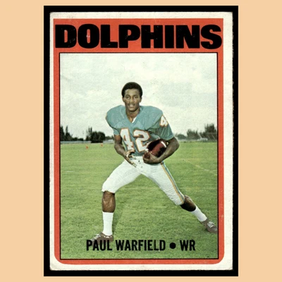 Tarjeta de fútbol americano Paul Warfield #167 1972 Topps Miami Dolphins NFL EX Foto 1 de 4