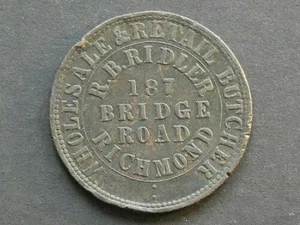 w1210. Australia, Penny token, Victoria, 1862, R.B. Ridler, Richmond. - Picture 1 of 2