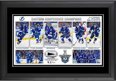 TB Lightning 2015 ECF Champs Framed Panoramic & Piece of GU Puck Cover