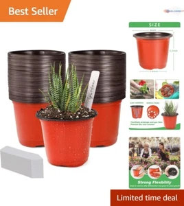 Lightweight 4" Round Nursery Pots 100pcs - Ideal for Seed Starting & Succulents - Picture 1 of 9
