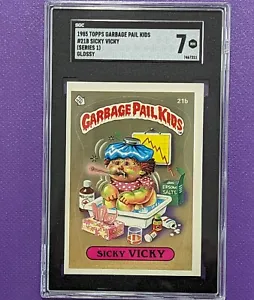 SICKY VICKY 21b SGC 7 NM GLOSSY 1985 Topps Garbage Pail Kids Series 1  - Picture 1 of 4