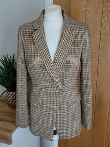 NEVER FULLY DRESSED Checked Blazer Jacket Beige ~ Uk 8 BNWT RRP £129. - Picture 1 of 15