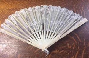 Antique Victorian Handmade Lace and Sequins Hand Fan for PARTS OR REPAIR - Picture 1 of 11