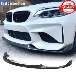 Real Carbon Front Bumper Lip Chin Spoiler for BMW 2 Series F87 M2 Coupe 2016-18 - Picture 1 of 12