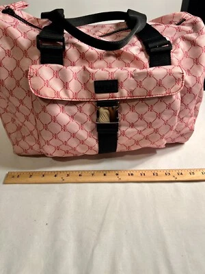 Ralph Lauren Weekend Pink Signature Nylon Duffel Bag Logo - Image 1 of 4