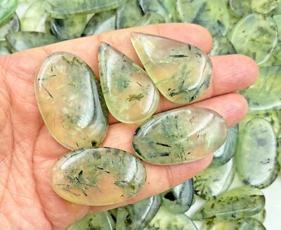 Green Prehnite Cabochon Natural Gemstone Wholesale cabochon mix shape 500 carats - Image 1 of 4
