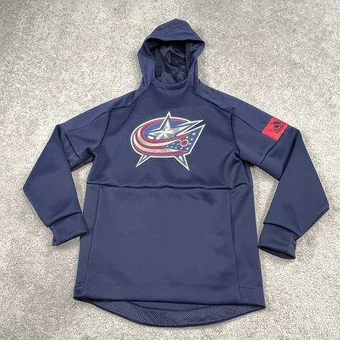 Columbus Blue Jackets Hoodie Adult Small Navy Hooded Sweatshirt NHL Hockey EUC Cover