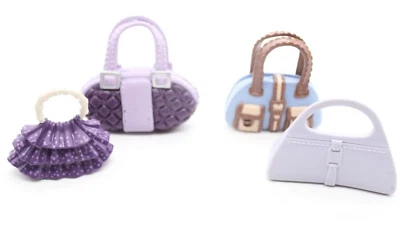 Lote de acessórios para bolsa de mão Mattel Barbie bolsa de mão multicolorida (lote de 4) B - Imagem 1 de 4