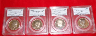 4- 1976-S KENNEDY HALF CLAD PCGS PR69DCAM SERIES:47PR COIN 9 LIGHT BLUE LABEL - Image 1 of 4