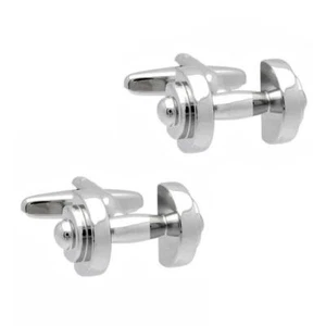 DUMBBELL CUFFLINKS Fitness Weight Lifting Personal Trainer Cross Fit Gym Barbell - Picture 1 of 4