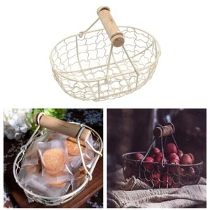 Bread basket, fruit basket, breakfast basket, small handle basket, iron mesh - Picture 1 of 15