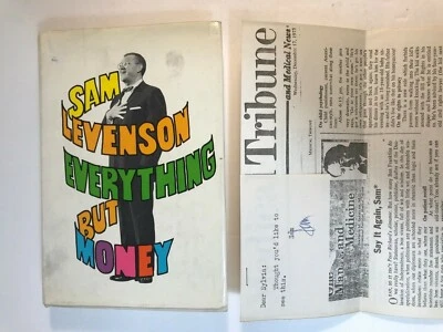 Inscribed, Signed Everything But Money -Sam Levenson, 1st   w/ add'l Signed Note - Image 1 of 4