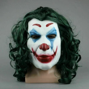 2019 Joker Mask Cosplay Movie Horror Scary Smile Evil Clown Halloween Mask Latex - Picture 1 of 11