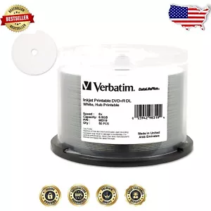 Fast Burn 50-Pack 8.5GB DVD+R DL Discs with Archival Quality - InkJet Printable - Picture 1 of 3