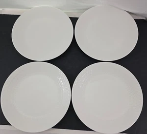 Mikasa JENNA Bone China White Embossed Rim 11" Coupe Dinner Plates - Set of 4 - Picture 1 of 22