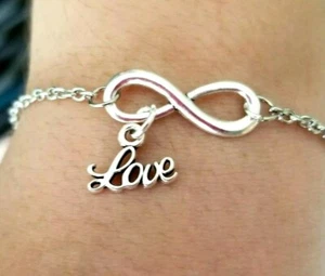 Tobillo de plata, brazalete de tobillo INFINITO, tobillo de mujer, joyería de verano, regalo - Imagen 1 de 4