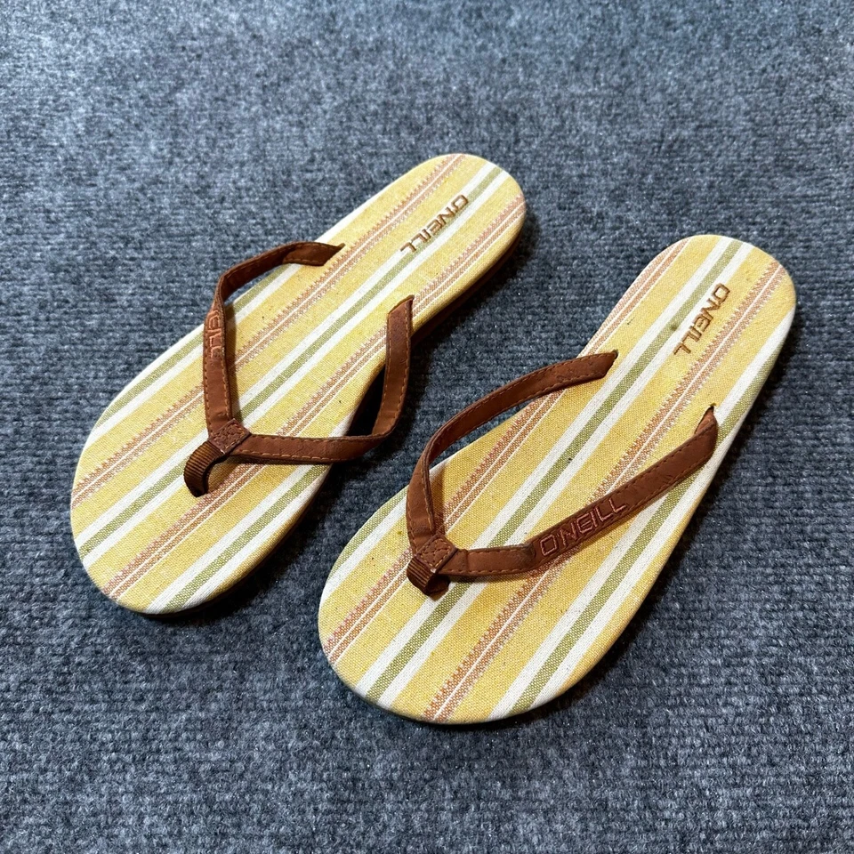 Босоножки женские O'Neill 8 желтые коричневые шлепанцы шлепанцы стринги - Изображение 1 из 4