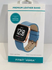 Fitbit Versa Premium skórzany pasek (jasnoniebieski) - Zdjęcie 1 z 2