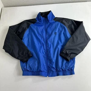 Vintage Usa Olympic Jc Penney Full Zip Windbreaker jacket Size Large Black Blue - Picture 1 of 8