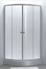 Box doccia semicircolare 80x80 90x90 cm vetro serigrafato alluminio bianco |2