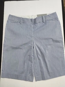 Pantaloncini donna Talbots perfetti blu/bianco gessato taglia 6 prezzo al pubblico 59,50€ nuovi con etichette - Foto 1 di 6