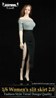 1/6 Female Long Slit Skirt Clothes Women's Dress Model Fit PH TBLeague Figure