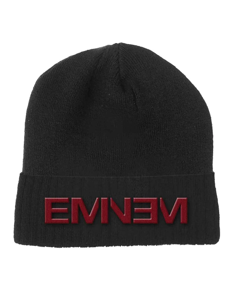 Eminem Beanie Hat Logo new Official Black Unisex One Size - Image 1 of 1