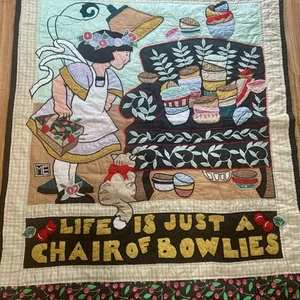 *Rare* Vntg Mary Engelbreit Stitched Quilt 5ftx4ft Cottage Core Classic Iconic - Picture 1 of 7