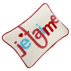 Celebrate Shop 13" x 9" Je Taime Decorative Throw Pillow, White/Red (P) - Picture 1 of 1