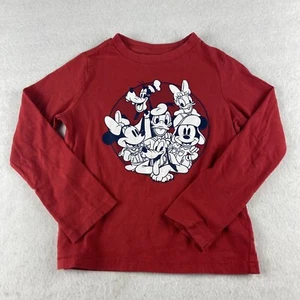 Gap Kids Disney Shirt Kids XS Red Mickey & Friends Crew Neck Long Sleeve Cartoon - Picture 1 of 13