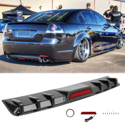 Labio difusor de parachoques trasero de fibra de carbono con luces de freno traseras LED para Pontiac G6 G8 Foto 1 de 4