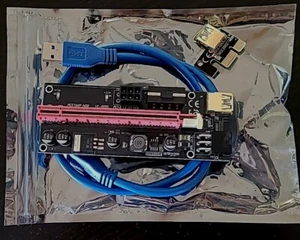 PCI-E PCIe Express Riser Karte Adapter x1 x16 USB 3.0 Mining Ver009S - Bild 1 von 1