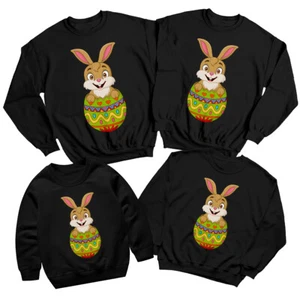 Family Bunny Happy Easter Sweatshirt Jumper Cute Festival Holiday Matching 1#ED - Picture 1 of 27