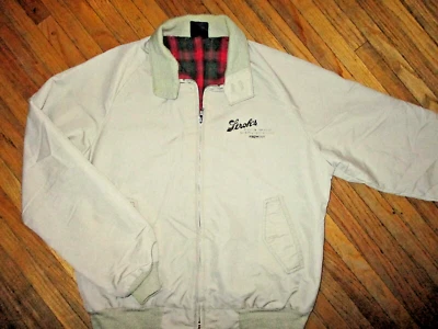 CHAQUETA DE CERVEZA DE PAJA DE COLECCIÓN Abrigo de trabajo de fábrica de plantas Fremont Ohio MED Foto 1 de 4