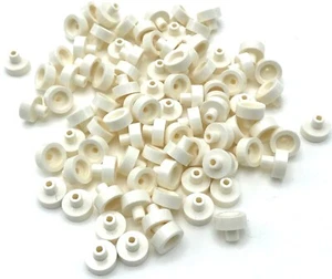Lego 100 neue weiße Fliesen rund 1 x 1 mit Stange und Pin Halter Stücke - Bild 1 von 1