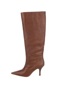 Loeffler Randall Whitney Kitten Heel Boots Knee High Toffee Brown Leather Size 8 - Picture 1 of 1