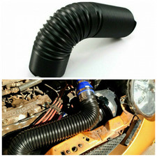 1M Flexible Cold Air Intake Black Hose Ducting Feed Pipe 63mm For Car Air Filter