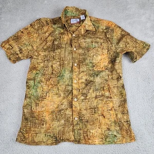 Scully Shirt Mens Small Brown Gold Button Up Long Sleeve Western - Picture 1 of 7