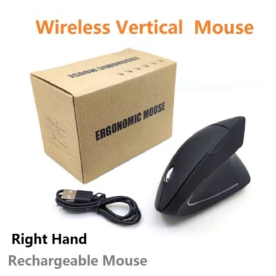 USB Wireless Ergonomic Vertical Gaming Keys Mouse Digital Optical Adjustable New - Image 1 of 4
