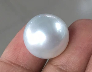 Enorme 14mm AAA Natural Mar del Sur Genuino Blanco Redondo Perla Suelta Medio Perla Perla Perla - Imagen 1 de 2