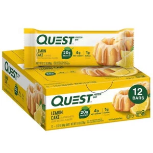 Protein Bar, Lemon Cake Flavored, High Protein, Keto-Friendly, 12 Count - Picture 1 of 6