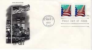 USPS FDC #3282 1999 33c Flag Over City Self Adhesive Coil Pair Artcraft ST2066 - Picture 1 of 1