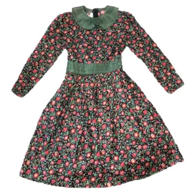 Vintage Jessica McClintock Girls Dress Size 14 Christmas Red Green Floral - Image 1 of 4