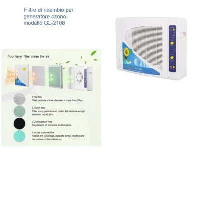 Filtro di ricambio generatore ozono ionizzatore ozonizzatore  per aria GL-2108 - Immagine 1 di 4