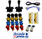 Kit Arcade x2 Black American Joysticks 16 buttons + 2player Encoder USB Bartop
