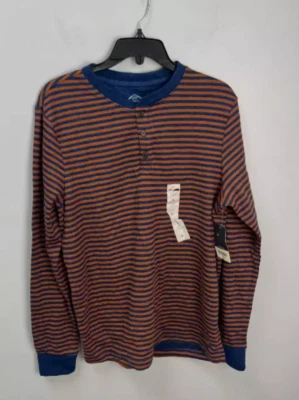 St. John's Bay Super Soft Long Sleeve Striped Men's Henley Shirt - Image 1 of 4